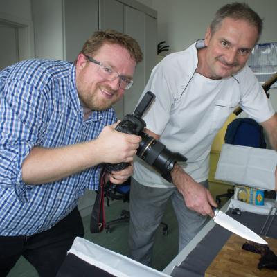 Walter A. Müller-Wähner (links) und Jens Gilge beim Fotoshooting für den Monatstipp